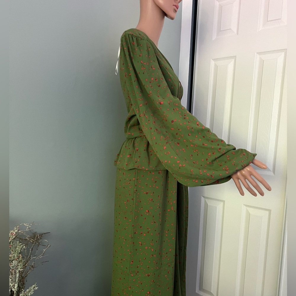 Eloquil Elements Green Fall Print Long Sleeve Pep… - image 6